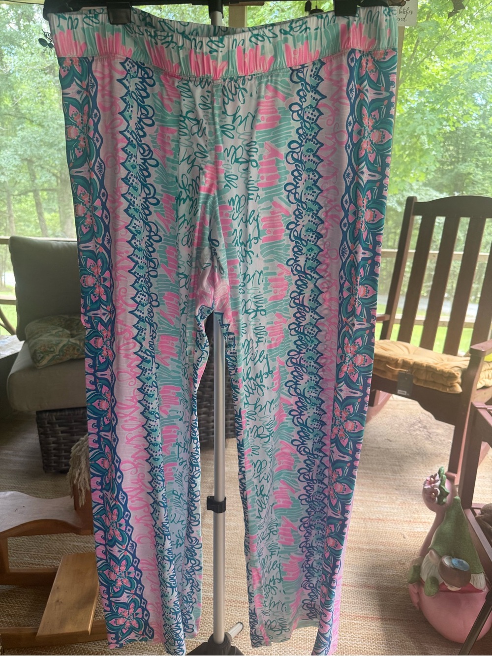 Rayon palazzo pants, Lilly Pulitzer Bal Harbour, Hidden Treasure print